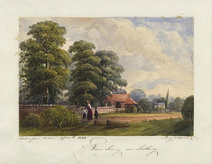 Mary Webster (1794-1883) Watercolour Painting - Farm Near Sudbury London 18418