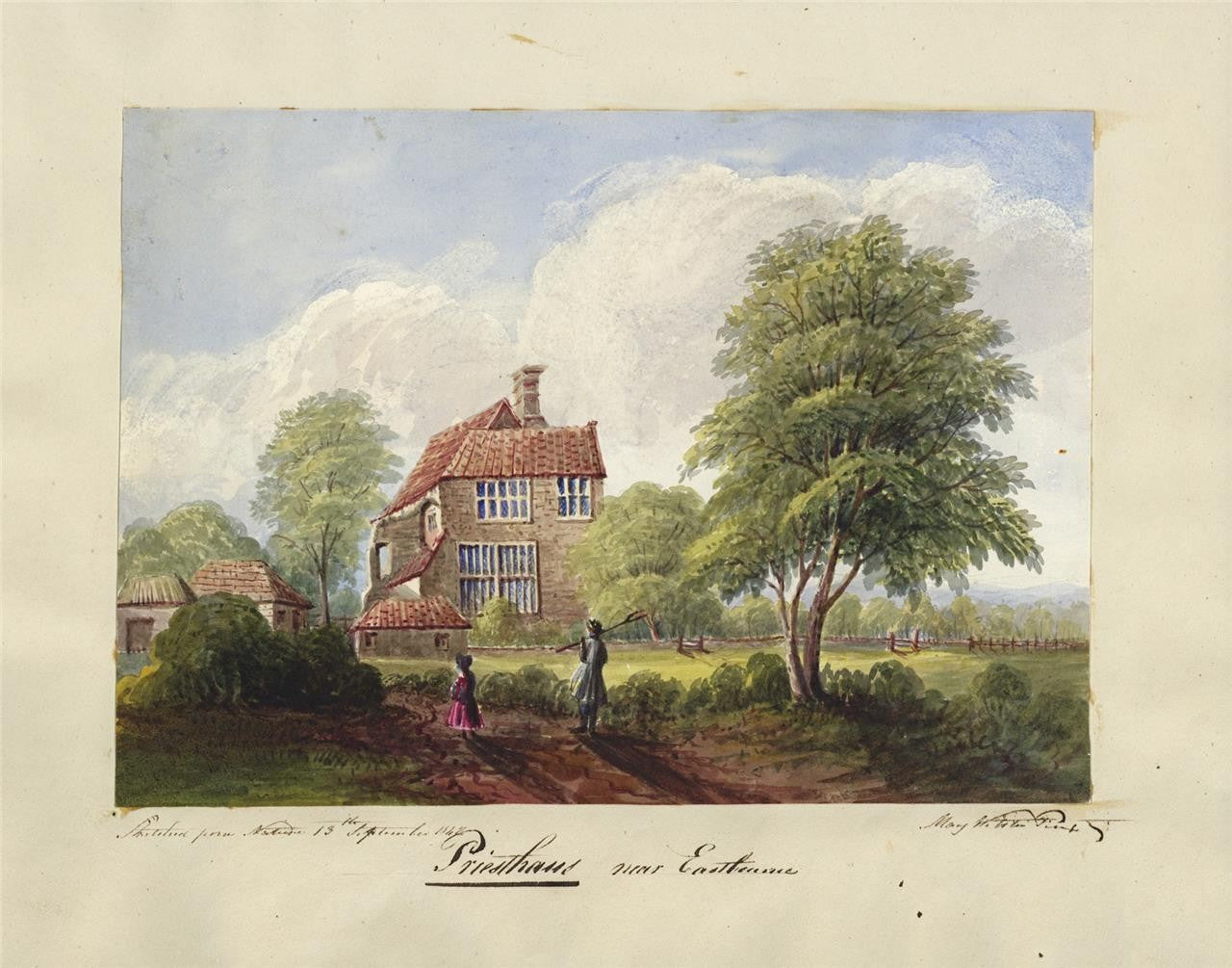 Mary Webster (1794-1883) Watercolour Painting Priesthawes Near Eastbourne 18425