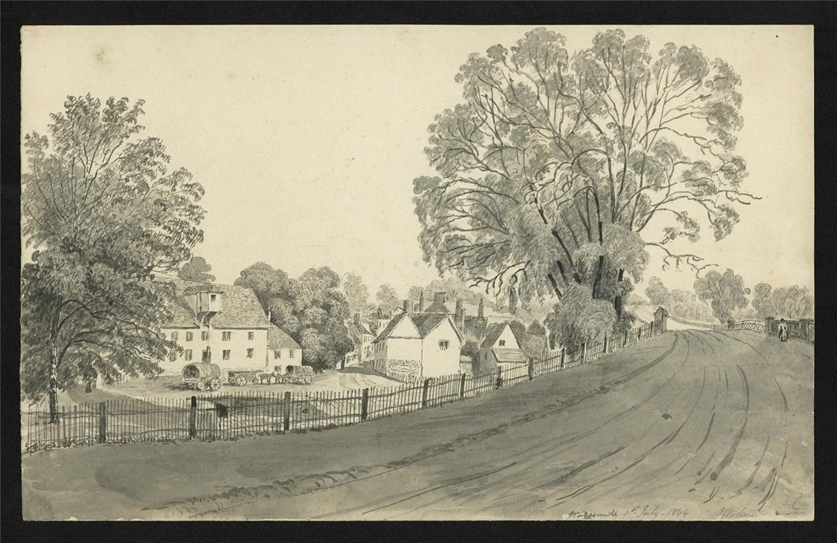James Wilcox (1778-1865) Watercolour Painting - Wadesmill Hertfordshire 18441