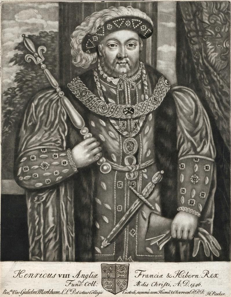 Published By Henry Parker - Antique Mezzotint - Henry VIII0