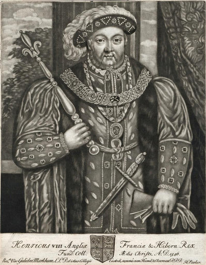 Published By Henry Parker - Antique Mezzotint - Henry VIII0