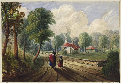 Mary Webster (1794-1883) - Watercolour Painting - Road Scene Eastbourne 18500