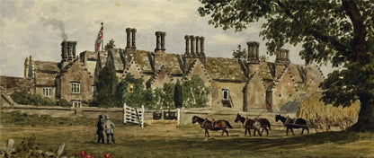 Chenies Manor House Buckinghamshire 1832 - Antique Watercolour Painting - Nash5