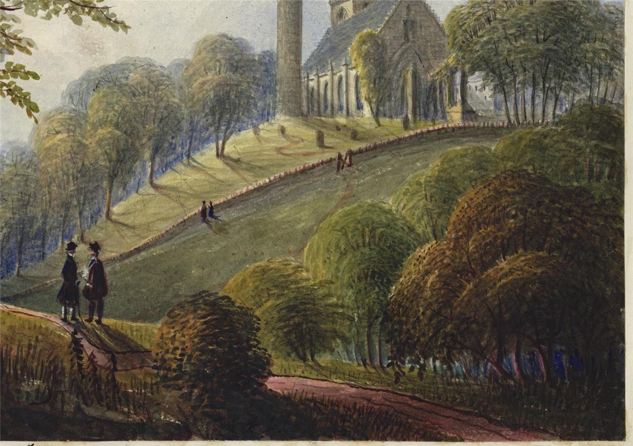 Mary Webster (1794-1883) Watercolour Painting - Brechin Cathedral Scotland 18556
