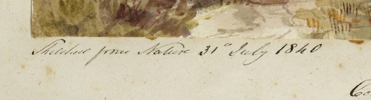 Mary Webster (1794-1883) Watercolour Painting Cottages At Sudbury London 18403