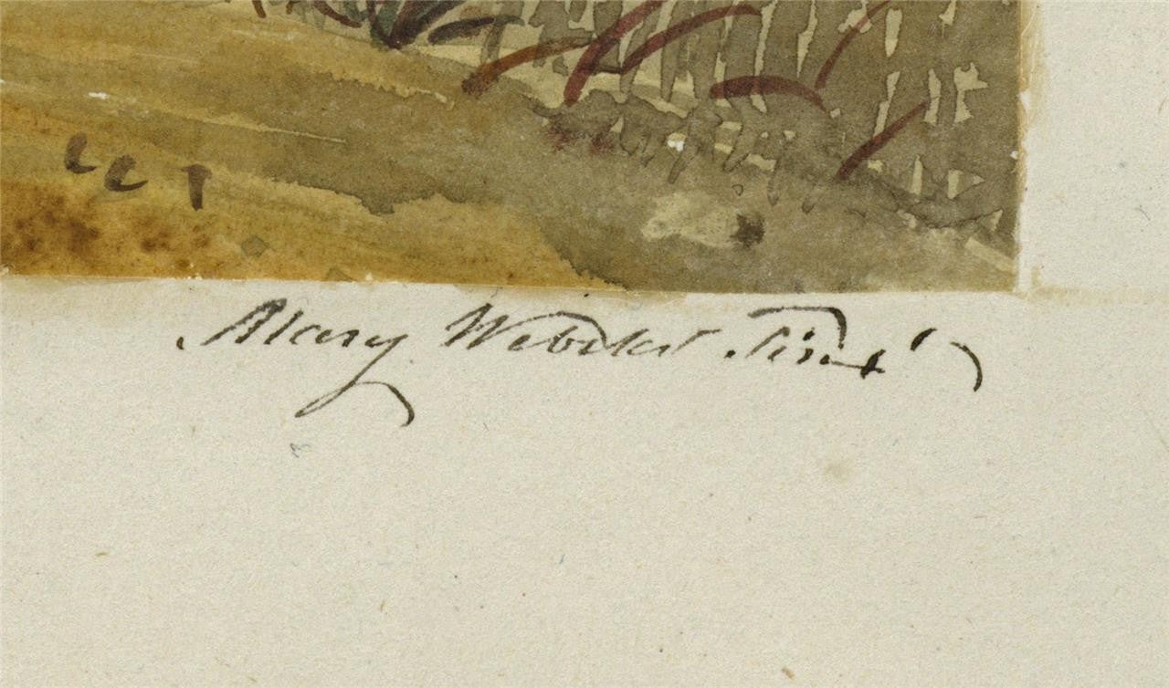 Mary Webster (1794-1883) Watercolour Painting Bridge At Kensington London 18384