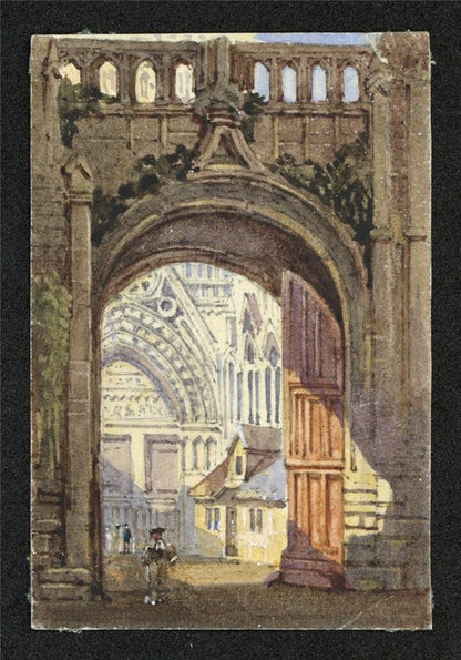 Style Of Samuel Prout Rouen Cathedral France Watercolour Painting 19th Century1