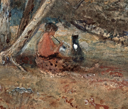 J May Watercolour Painting - Figure & Sheep In Landscape4