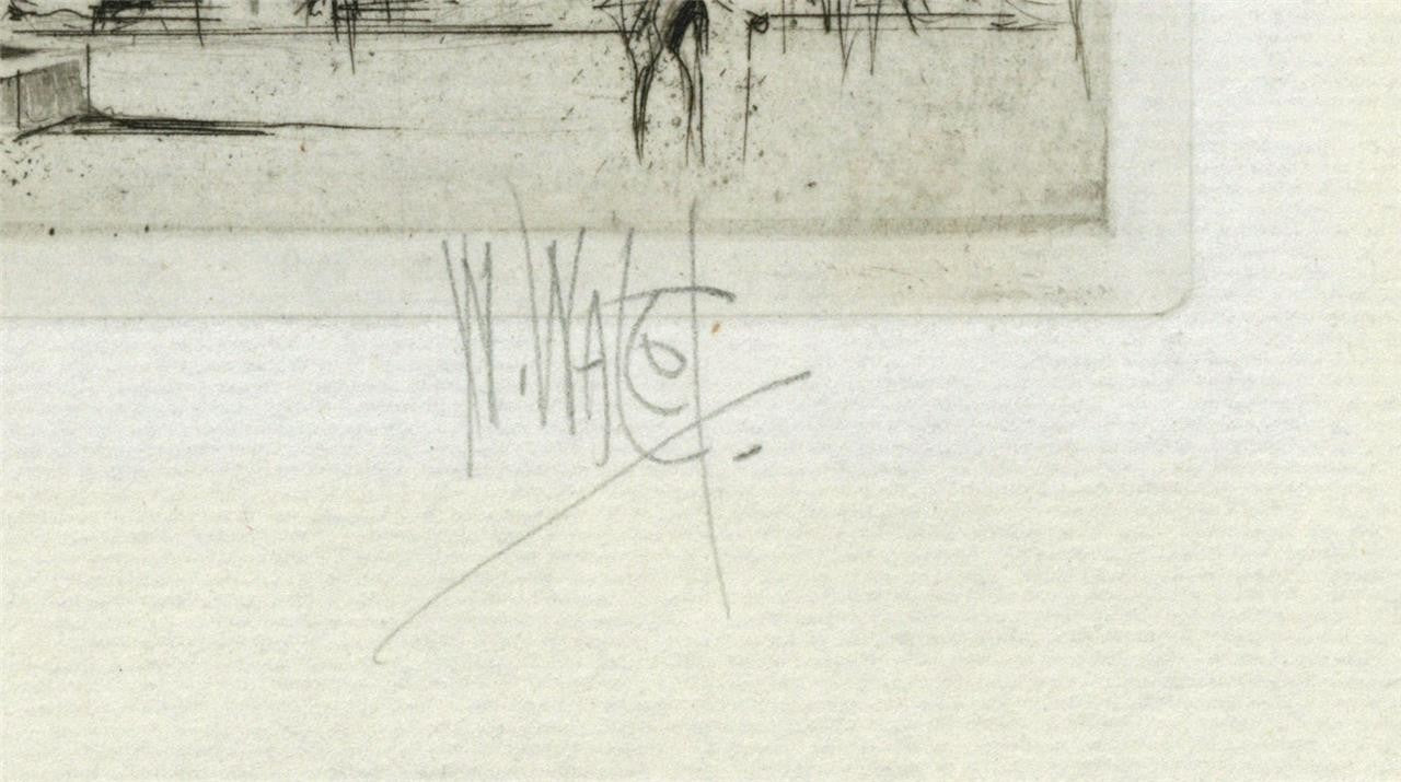 William Walcot (1874-1943) Signed Etching Parliament Square Edinburgh Scotland2