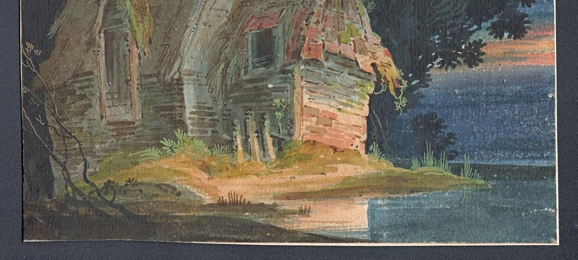 COTTAGE IN LANDSCAPE Watercolour Painting - 19TH CENTURY - INDISTINCTLY SIGNED6
