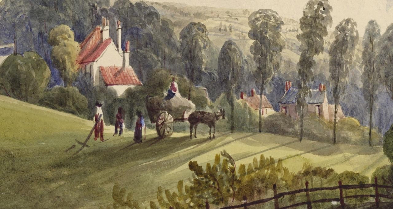 Mary Webster (1794-1883) Watercolour Painting - Cottage Near Sudbury London 18416