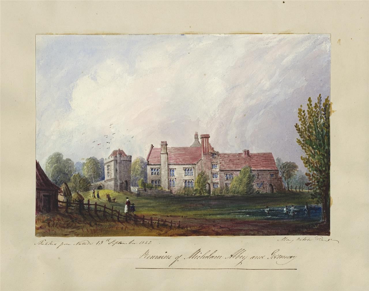 Mary Webster (1794-1883) Watercolour Painting - Michelham Abbey Priory 18429