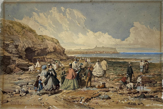G. R. Smith Watercolour Painting On The Sands Scarborough 1864 - 19th Century0
