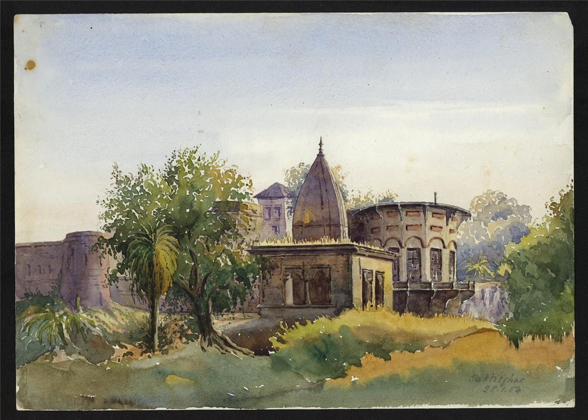 Saktisghar Saktesgarh India 1904 - Watercolour Painting - Arthur Herbert Hussey2