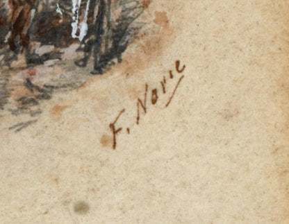 Frank V. Norie - Miniature Watercolour Painting North African Scene 19th Century2