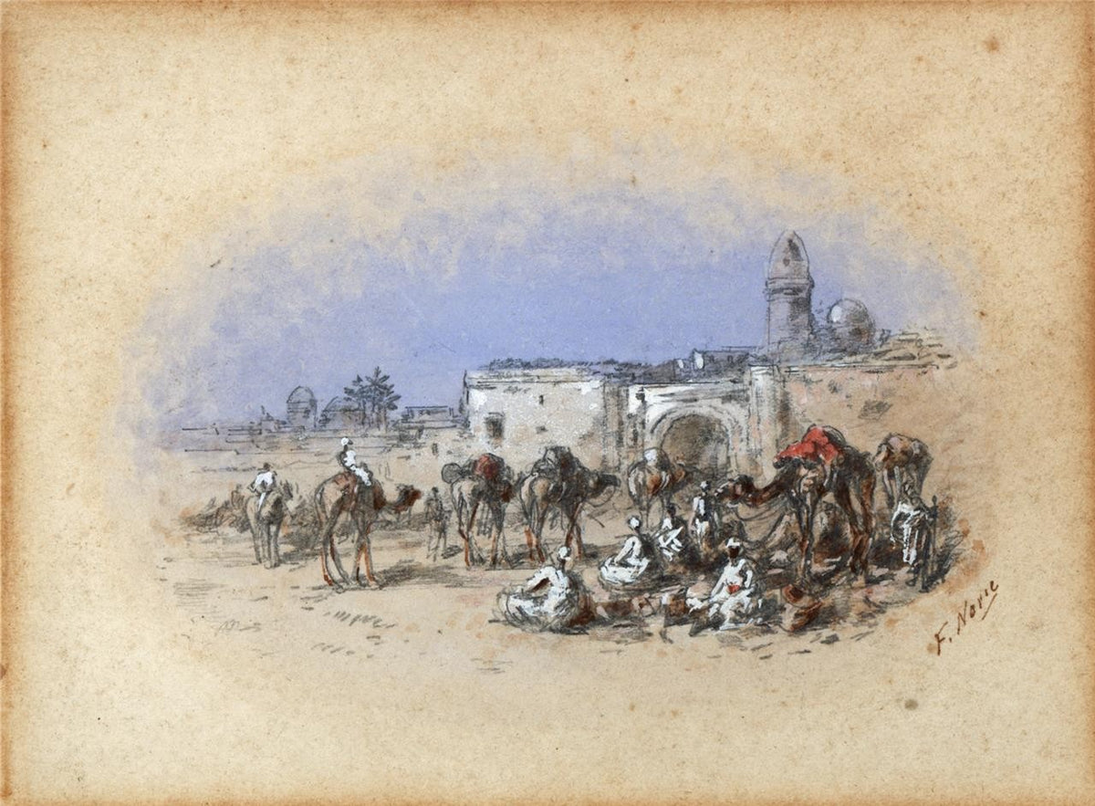 Frank V. Norie - Miniature Watercolour Painting North African Scene 19th Century3