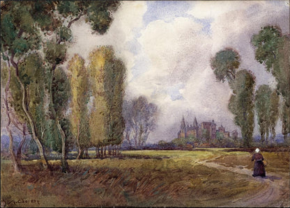 Alfred Crowdy Lovett (1862-1919) Watercolour Painting Loches France Landscape0