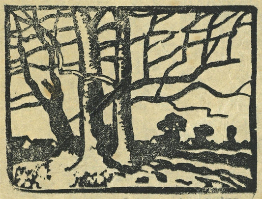 Ludovic-Rodo Pissarro (1878-1952) Small Wood Engraving - Clump Of Trees0