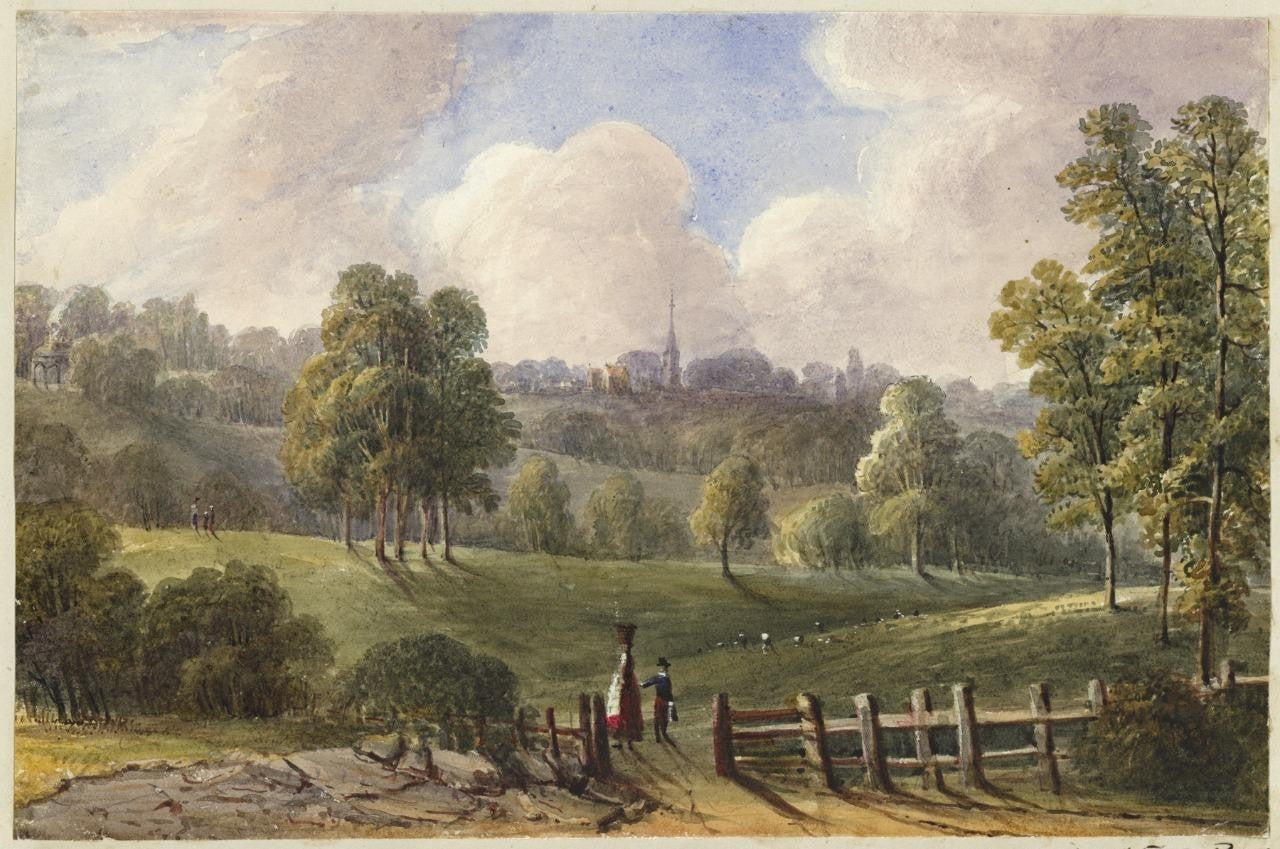 Mary Webster (1794-1883) Watercolour Painting - Harrow On The Hill London 18380