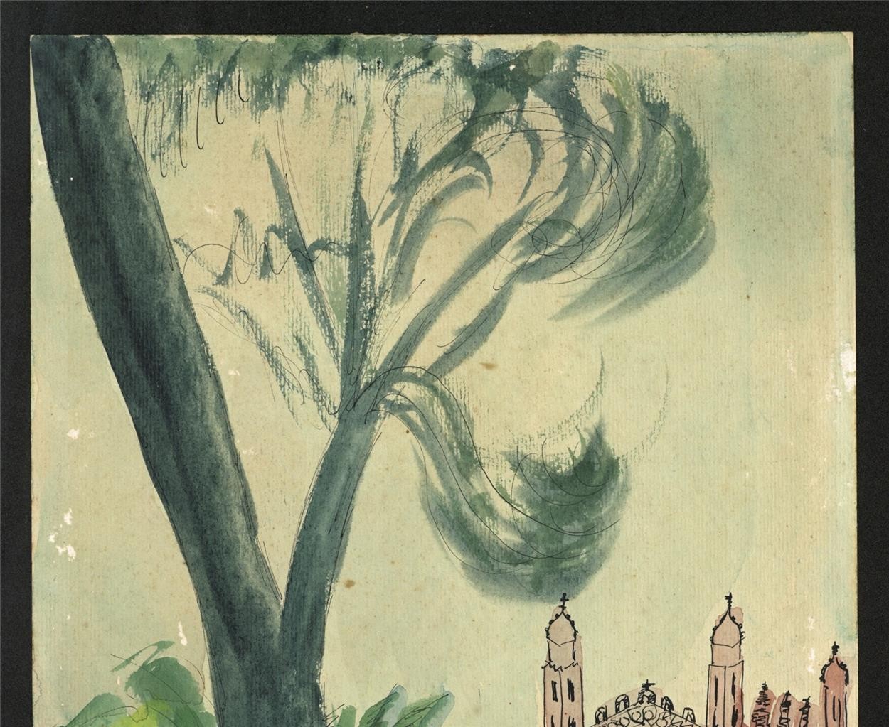 Phyllis Chilton Osborne Watercolour Painting King's College Cambridge 19357