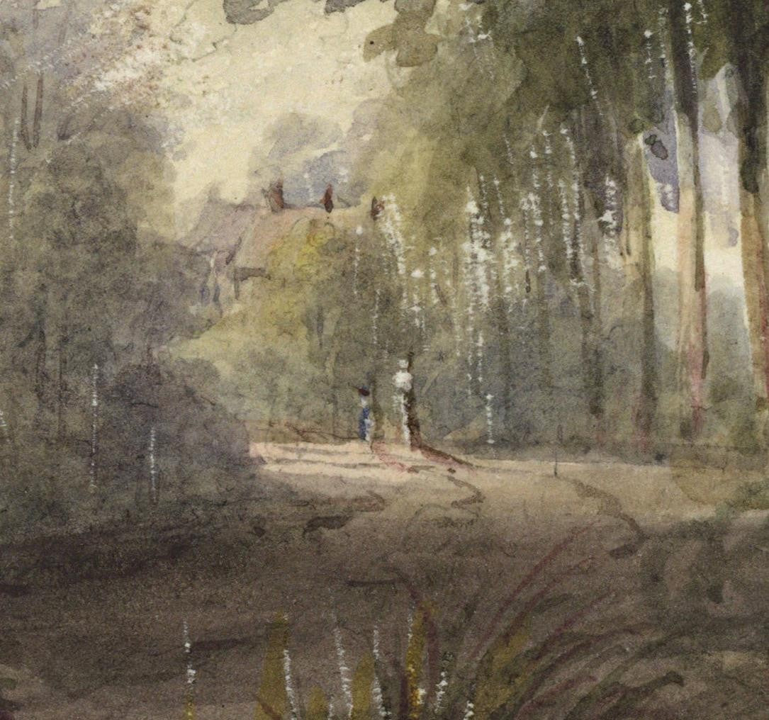 Mary Webster (1794-1883) - Watercolour Painting Cottage Near Sudbury London 18397