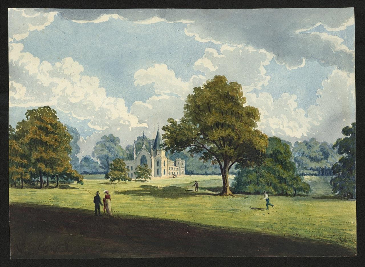 James Wilcox (1778-1865) Watercolour Painting Lee Priory Littlebourne Kent 18181