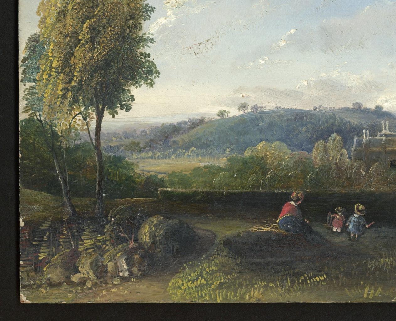 Mary Webster (1794-1883) Oil Painting - Figures In Rural Landscape 19th Century4
