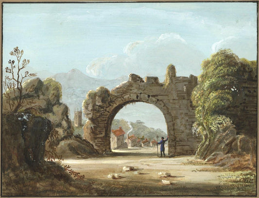 The Castle Of St Ronan's St Ronan's Well - Small Gouache Painting 19th Century0