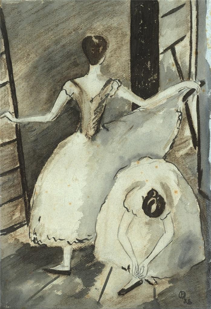 Phyllis Chilton Osborne Watercolour Painting Vic-Wells Ballet Cambridge 19380