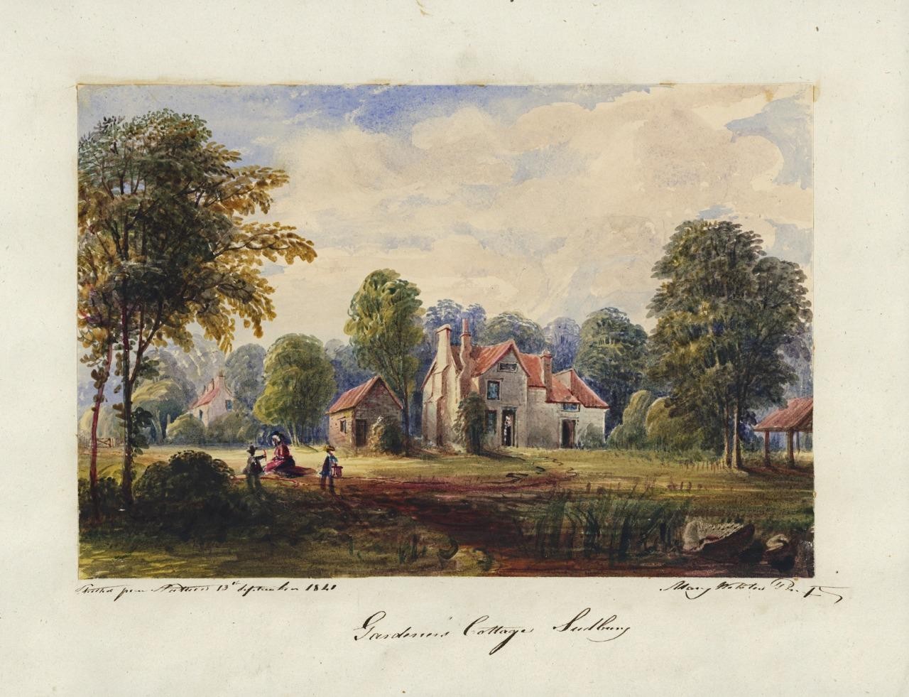 Mary Webster (1794-1883) Watercolour Painting - Cottage At Sudbury London 18418
