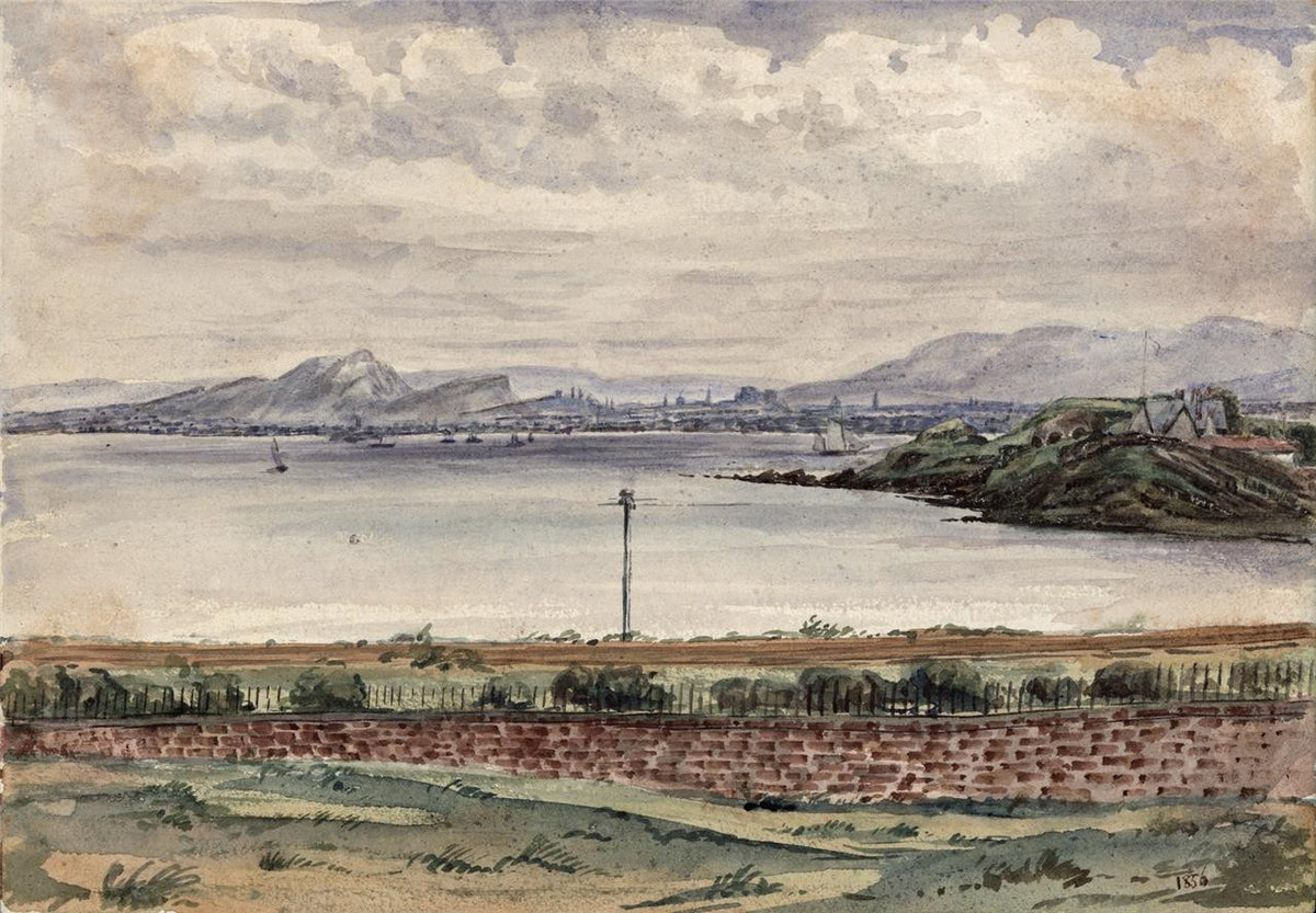 Burntisland Scotland 1856 Antique Watercolour Painting - 19th Century0