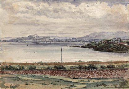 Burntisland Scotland 1856 Antique Watercolour Painting - 19th Century0