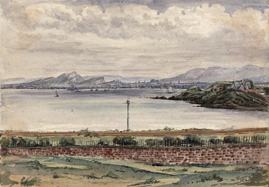 Burntisland Scotland 1856 Antique Watercolour Painting - 19th Century0