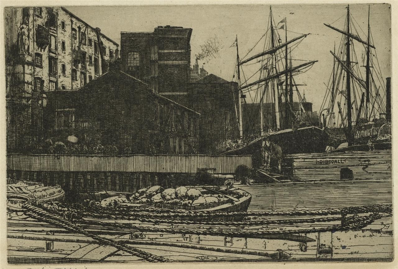 Mortimer Menpes (1855-1938) - Pencil Signed Etching - Near Billingsgate London0
