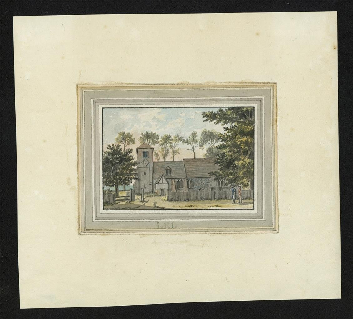 John Hassell (1767-1825) Watercolour Painting - Lee Church, Lewisham - c17911