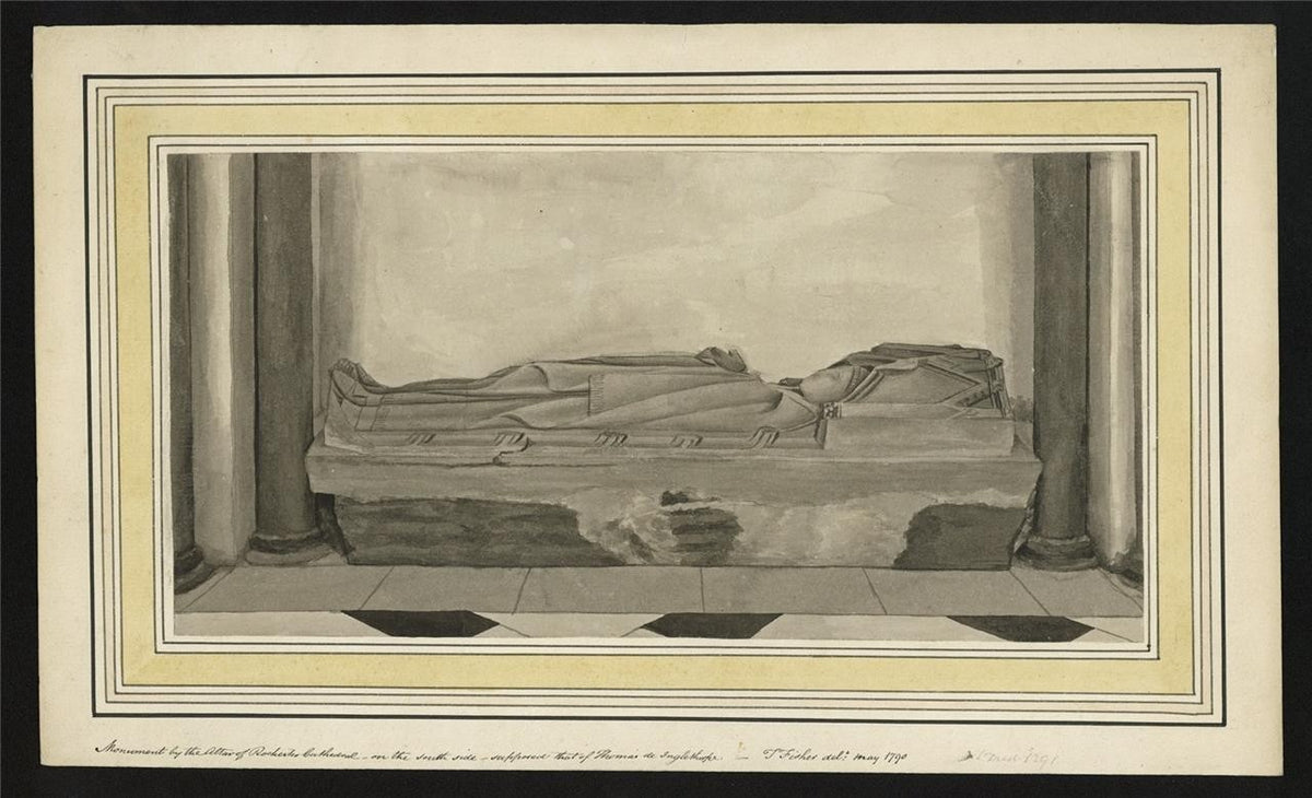 Thomas Fisher (1772-1836) Watercolour Painting - Rochester Cathedral Kent 17901