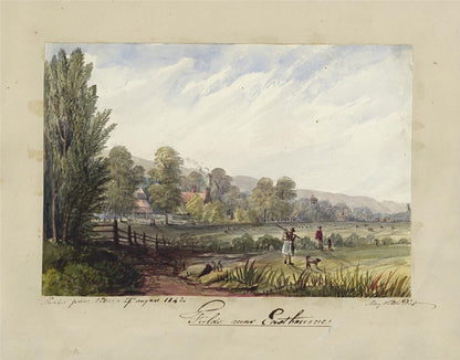 Mary Webster (1794-1883) Watercolour Painting - Fields Near Eastbourne 18428