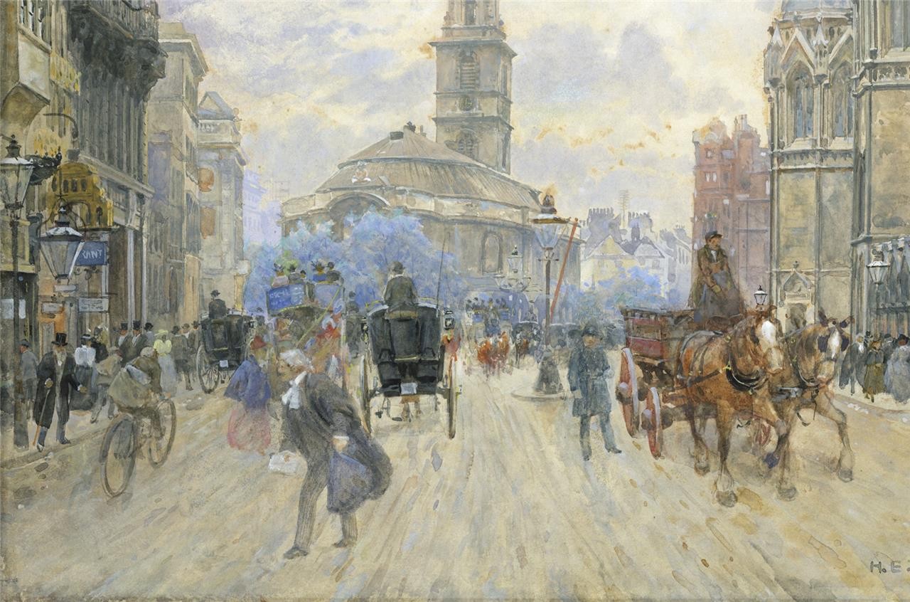 Henry Edward Tidmarsh Watercolour Painting - Royal Courts Of Justice London 18974