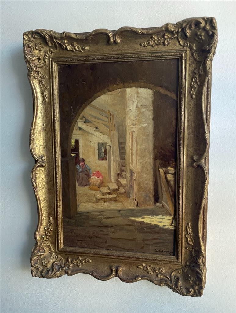 Thomas Bowman Garvie (1859-1944) Oil Painting Baveno Maggiore Italy 19105