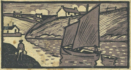 Ludovic-Rodo Pissarro (1878-1952) Miniature Signed Wood Engraving Coastal Scene0