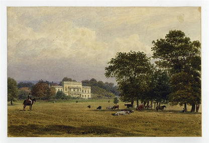 Newland Park Buckinghamshire 1832 - Antique Watercolour Painting - Nash1