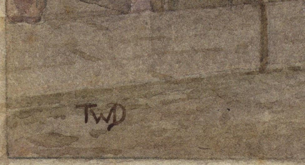 T W Downing Antique Watercolour Painting Congreve Street Birmingham2