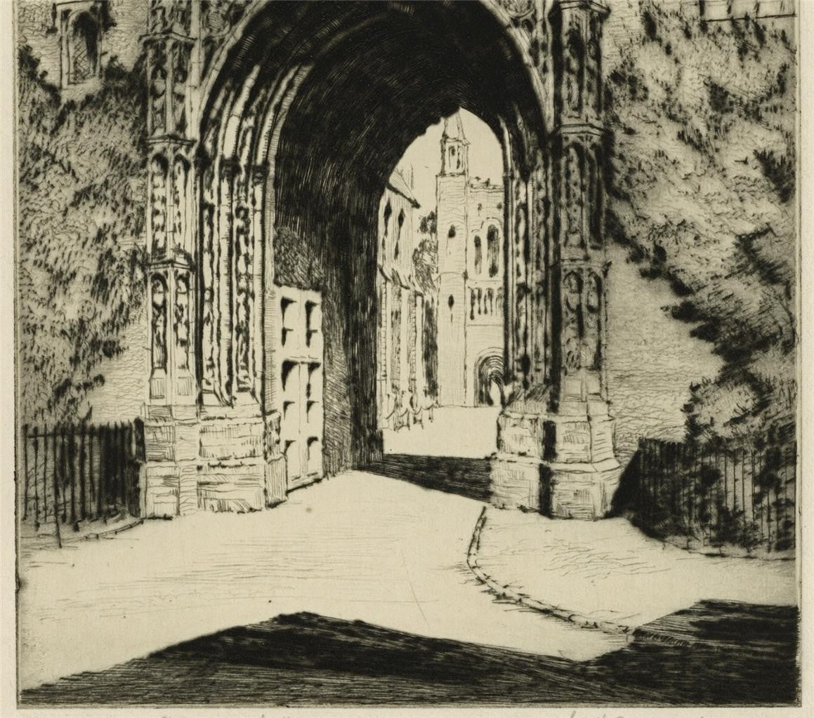Sybil Andrews (1898-1992) Pencil Signed Etching - The Erpingham Gate Norwich5