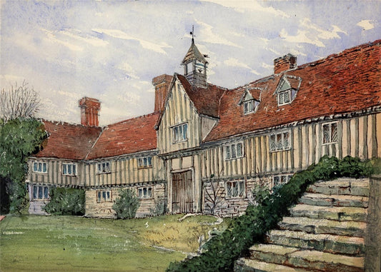 Stables At Ightham Mote Kent - Watercolour Painting - James Foster Wadmore0