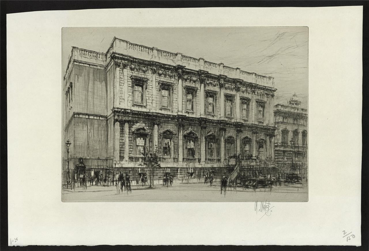 William Walcot (1874-1943) Pencil Signed Etching The Banqueting House, Whitehall1