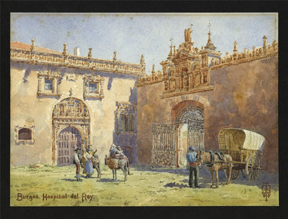 Edgar Thomas Ainger Wigram Watercolour Painting Burgos Hospital del Rey Spain1