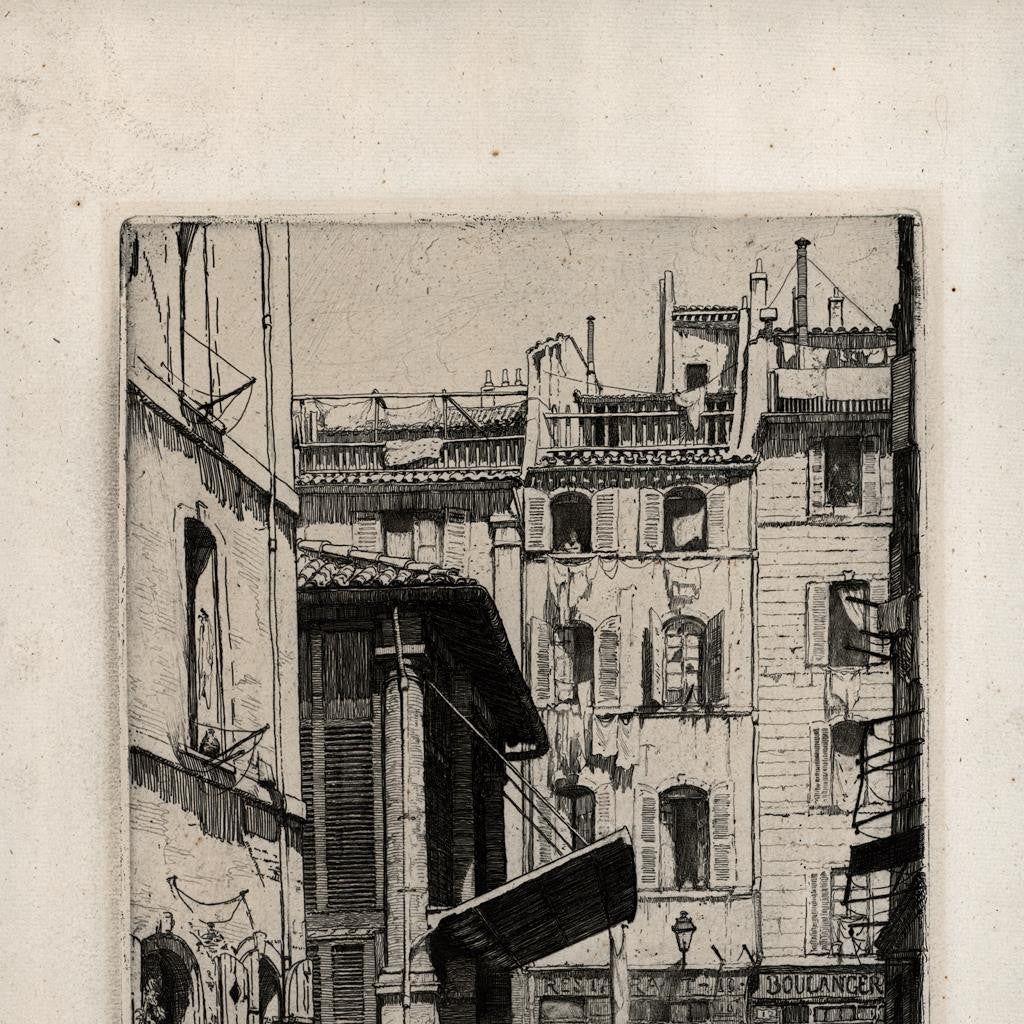 Herman Armour Webster (1878-1970) - Signed Etching - Vieux Marche Marseille 19124