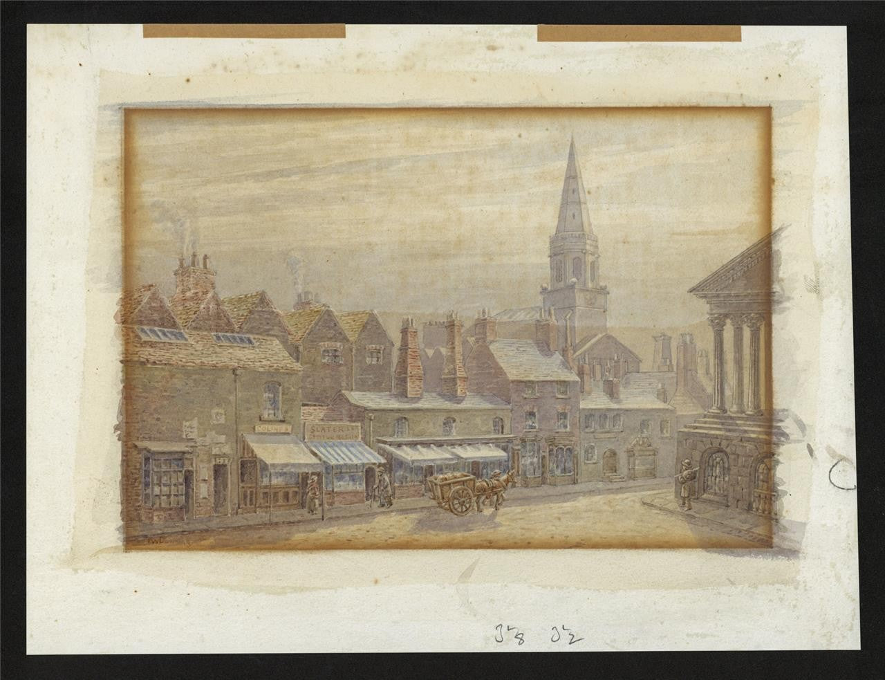 T W Downing Antique Watercolour Painting Congreve Street Birmingham2