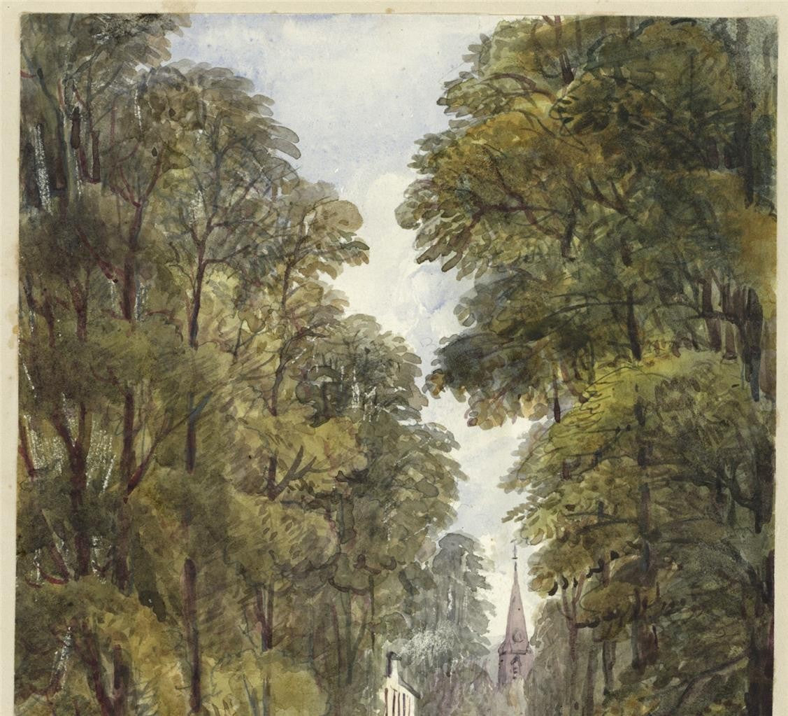 Mary Webster (1794-1883) Watercolour Painting Old Well Walk Cheltenham 18406