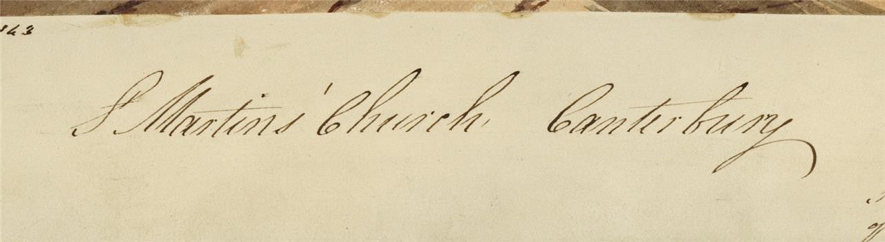 Mary Webster (1794-1883) Watercolour Painting St Martin's Church Canterbury 18434